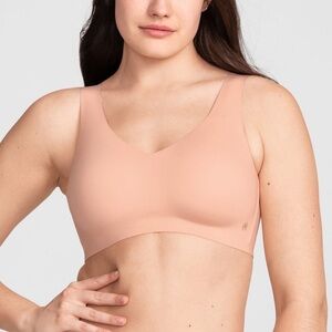 Honeylove V Neck Bra Rose Pink Size 1X 40C 40D Wireless EUC (Pads Missing)